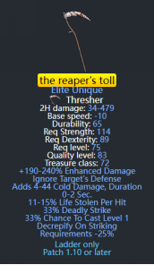 the reaper's toll