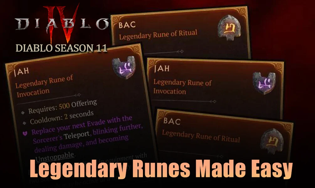 Legendary Runes in Diablo 4 Season 11 &ndash; A Sustainable Way to Farm