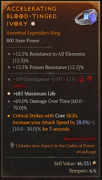 ACCELERATING BLOOD-TINGED IVORY 5#32598