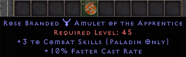 Rose Branded Amulet of The Apprentice