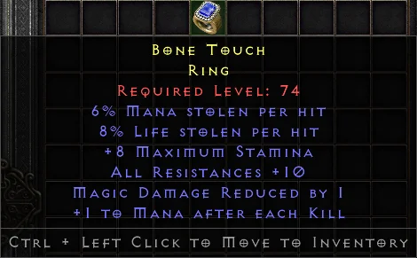 Bone Touch ROTW#1359 Specific Items-Diablo 2: Resurrected