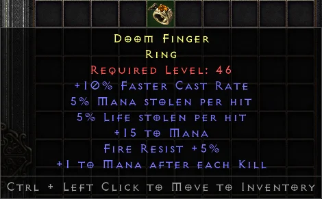Doom Finger FF#3507 Specific Items-Diablo 2: Resurrected
