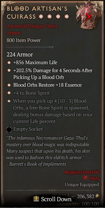 BLOOD ARTISAN'S CUIRASS 6S#31804