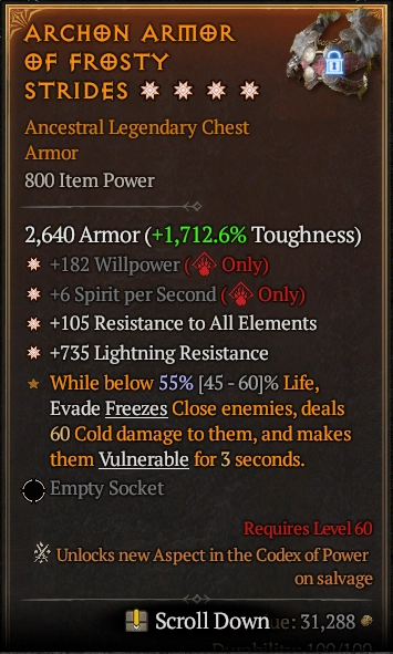 ARCHON ARMOR OF FROSTY STRIDES 6S#11379