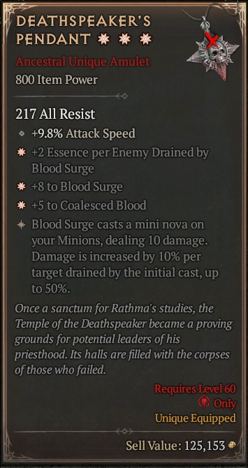 DEATHSPEAKER'S PENDANT 7S#31213