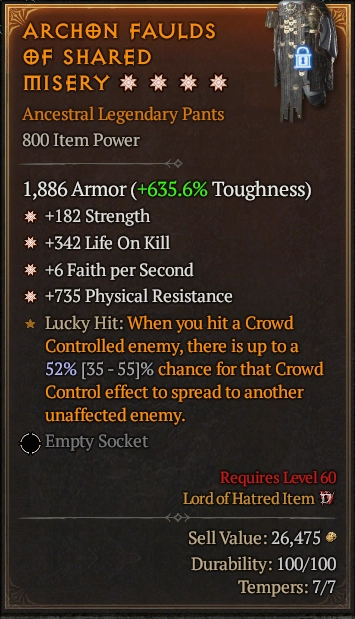 ARCHON FAULDS OF SHARED MISERY 1S#31765