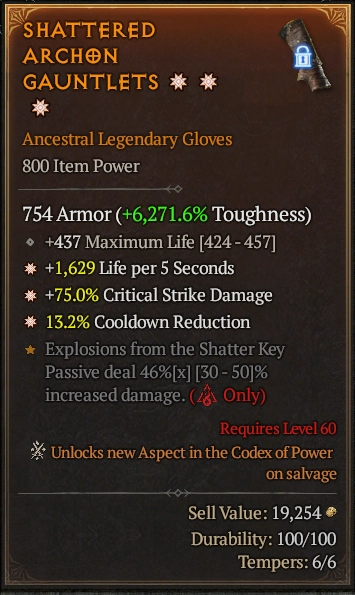 SHATTERED ARCHON GAUNTLETS 5S#31804