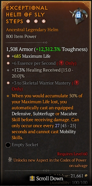 EXCEPTIONAL HELM OF SLY STEPS 7S#31870