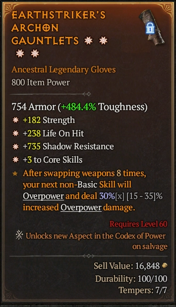 EARTHSTRIKER'S ARCHON GAUNTLETS 4S#31871