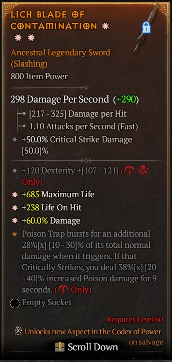 LICH BLADE OF CONTAMINATIN 6S#31871