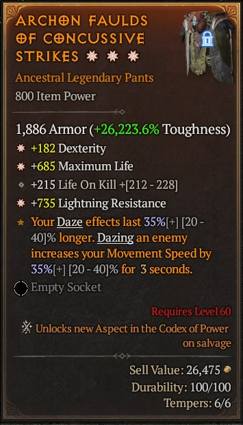 ARCHON FAULDS OF CONCUSSIVE STRIKES 3S#3540