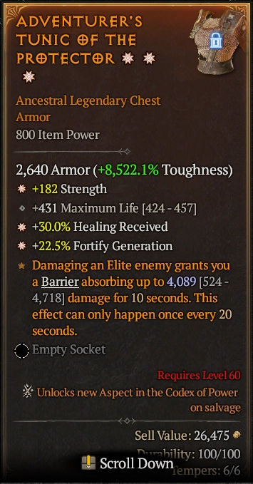 ADVENTURER'S TUNIC OF THE PROTECTOR 3S#3938