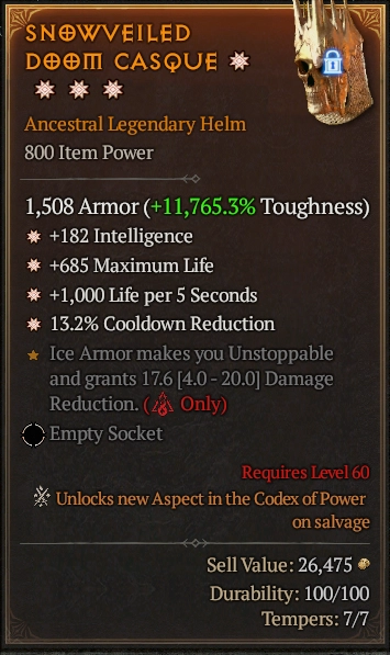 SNOWVEILED DOOM CASQUE 4S#11379