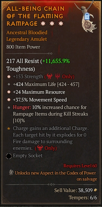 ALL-BEING CHAIN OF THE FLAMING RAMPAGE 6S#31830