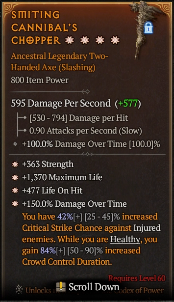 SMITING CANNIBAL'S CHOPPER 6S#33948