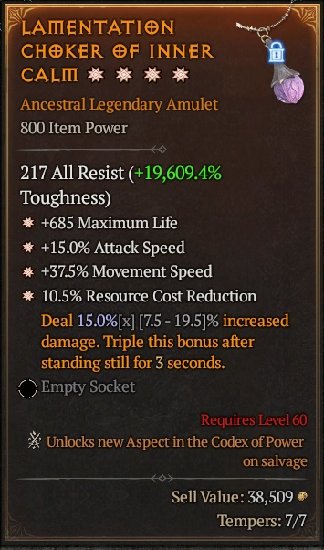 LAMENTATION CHOKER OF INNER CALM 5S#3938