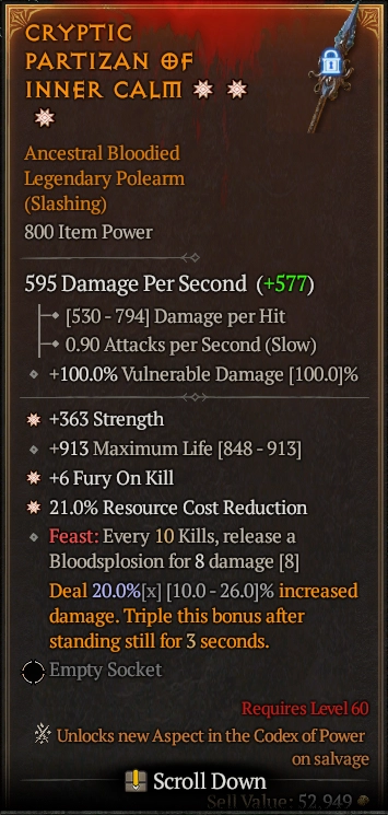 CRYPTIC PARTIZAN OF INNER CALM 6S#3938