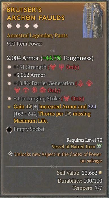 BUY BRUISER'S ARCHON FAULDS 3S#31804-Diablo 4 Items