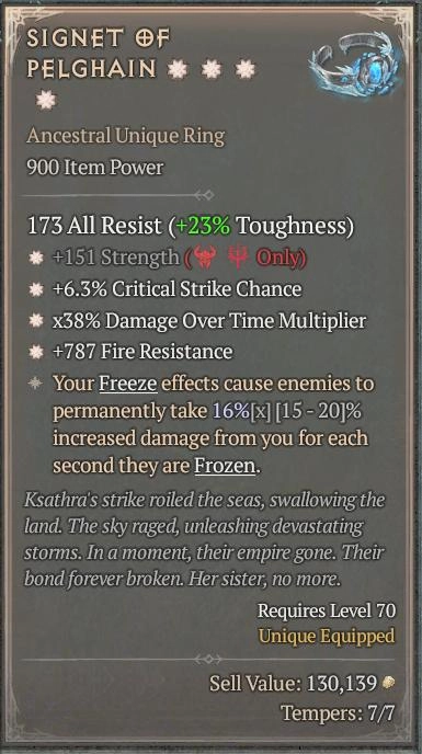 BUY SIGNET OF PELGHAIN 5S#31804-2-Diablo 4 Items