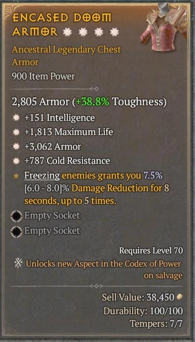BUY ENCASED DOOM ARMOR 5S#31870-Diablo 4 Items
