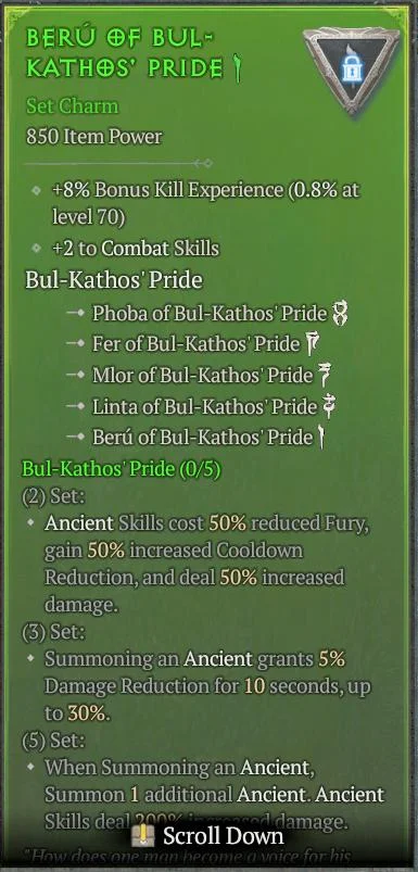 BUY BER&Uacute; OF BUL-KATHOS' PRIDE 1S#3312-Diablo 4 Items
