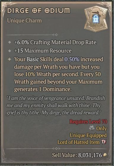 BUY DIRGE OF ODIUM 7S#3312-Diablo 4 Items