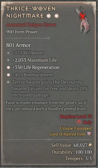 BUY THRICE-WOVEN NIGHTMARE 6S#3312-Diablo 4 Items