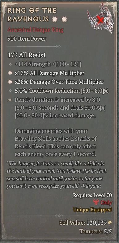 BUY RING OF THE RAVENOUS 1S#33948-Diablo 4 Items