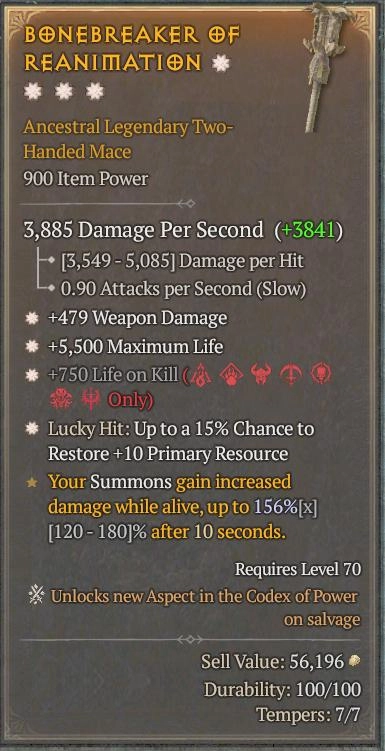 BUY BONEBREAKER OF REANIMATION 3S#33948-Diablo 4 Items