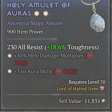 BUY HOLY AMULET OF AURAS 4S#33948-Diablo 4 Items