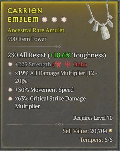 BUY CARRION EMBLEM 4S#33948-Diablo 4 Items