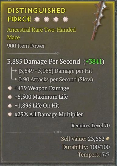 BUY DISTINGUISHED FORCE 5S-0#33948-Diablo 4 Items