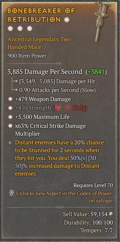 BUY BONEBREAKER OF RETRIBUTION 7S-0#33948-2-Diablo 4 Items