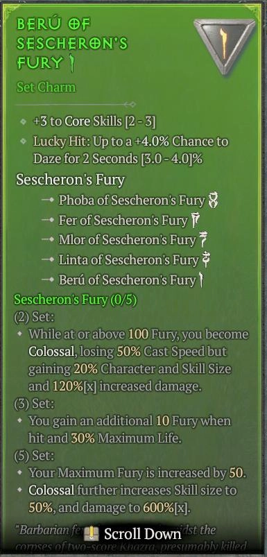BUY BERU OF SESCHERON'S FURY 1S#3640-Diablo 4 Items