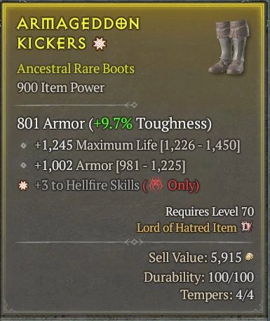 BUY ARMAGEDDON KICKERS 56-3S#3938-Diablo 4 Items