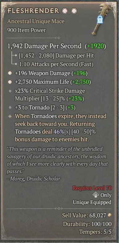 BUY FLESHRENDER 3S#3938-6-Diablo 4 Items