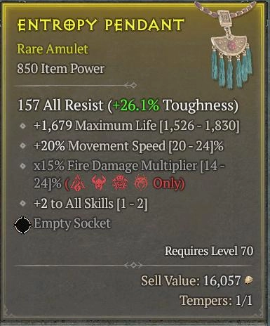 BUY ENTROPY PENDANT 56-4S#3938-Diablo 4 Items