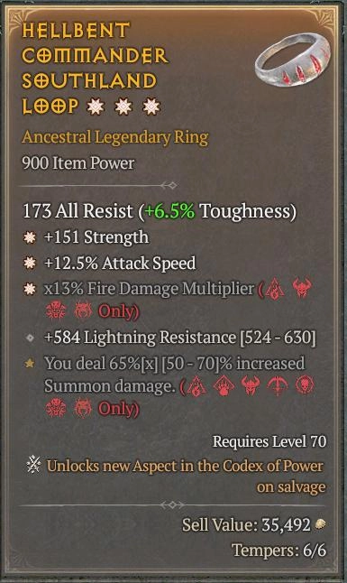 BUY HELLBENT COMMANDER SOUTHLAND LOOP 56-5S#3938-Diablo 4 Items