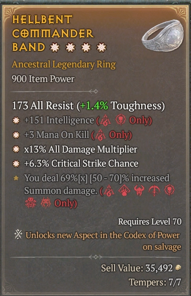 BUY HELLBENT COMMANDER BAND 56-5S#3938-Diablo 4 Items