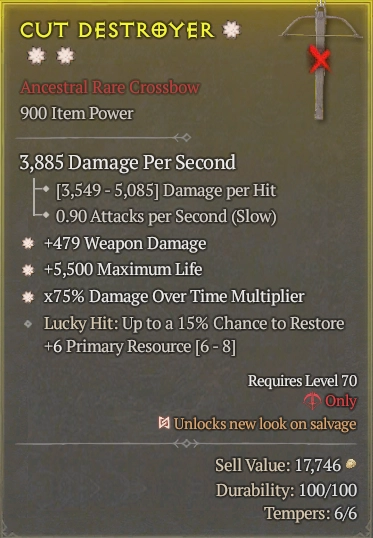 BUY CUT DESTROYER 57-6S#3938-Diablo 4 Items