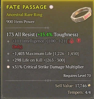 BUY FATE PASSAGE 57-7S#3938-Diablo 4 Items