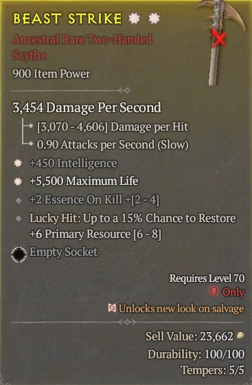 BUY BEAST STRIKE 57-7S#3938-Diablo 4 Items