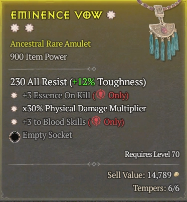 BUY EMINENCE VOW 57-7S#3938-Diablo 4 Items