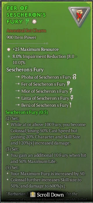 BUY FER OF SESCHERON'S FURY 2S#31582-Diablo 4 Items