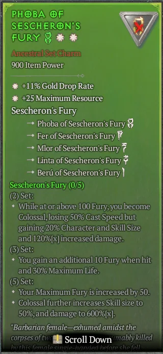 BUY PHOBA OF SESCHERON'S FURY 2S#31582-Diablo 4 Items
