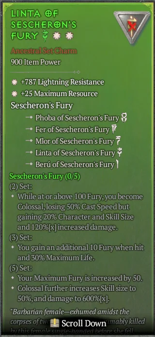 BUY LINTA O OF SECHERON'S FURY 2S#31582-Diablo 4 Items