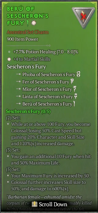 BUY BERU OF SESCHERON'S FURY 2S#31582-3-Diablo 4 Items