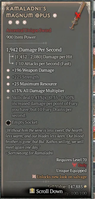 BUY RAMALADNI'S MAGNUM OPUS 4S#31582-Diablo 4 Items