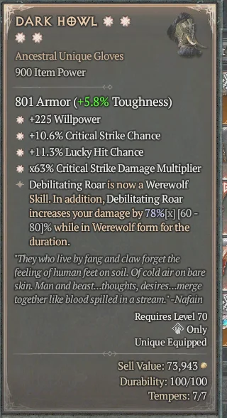 BUY DARK HOWL 4S#31582-Diablo 4 Items