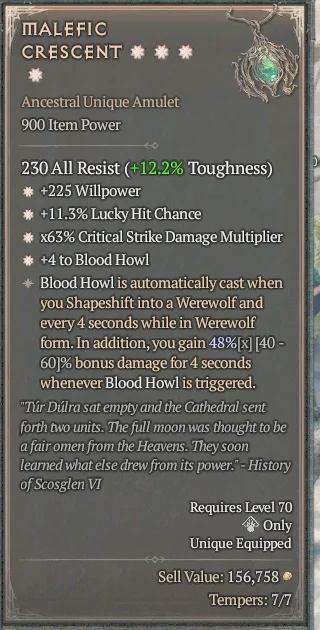 BUY MALEFIC CRESCENT 4S#31582-Diablo 4 Items